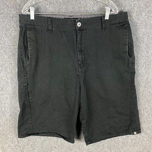 Split Shorts Men's 36 Black Casual 100% Cotton Adults Zipper Fly